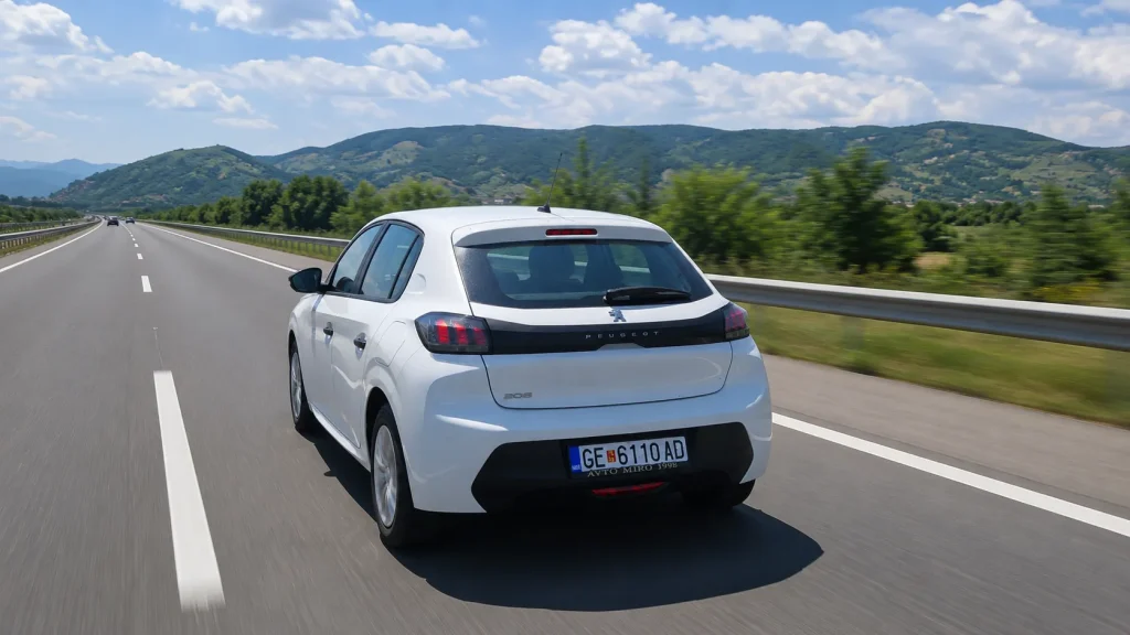 peugeot 208 rent gevgelija car rear